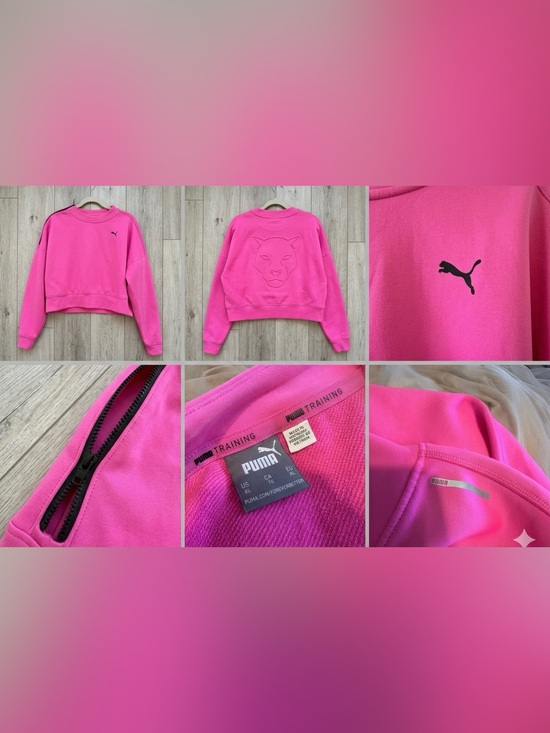 Puma Tops - Puma Training Crop Sweatshirt — Hot Pink — Size XL
